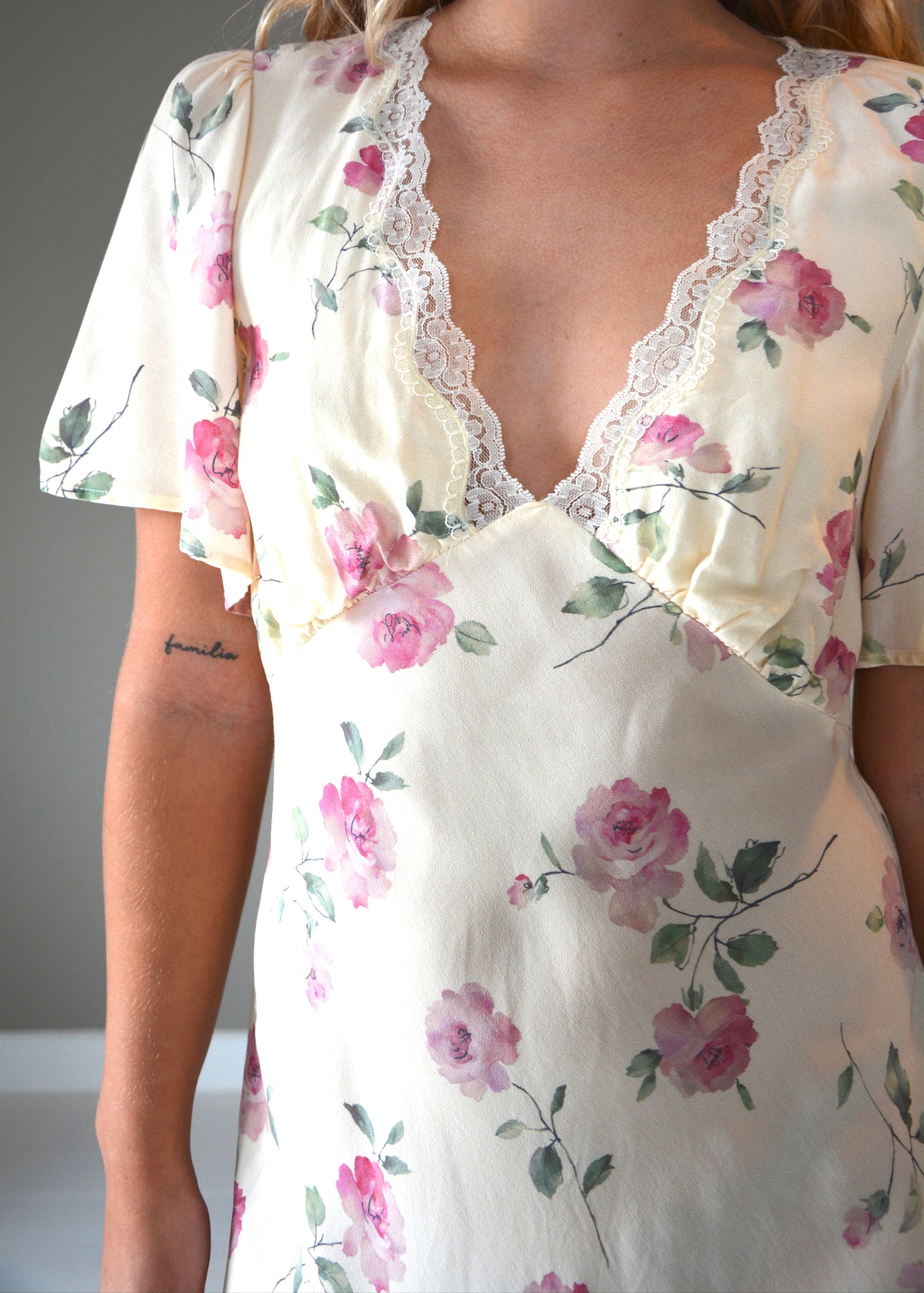 Auguste blomstret dress - Str. S