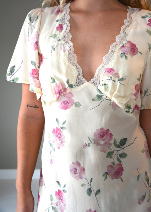 Auguste blomstret dress - Str. S